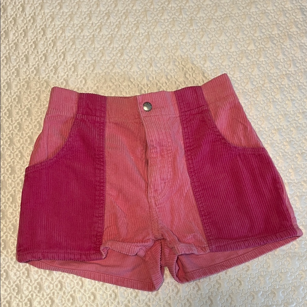 Urban Outfitters Pink Corduroy High Waist Shorts